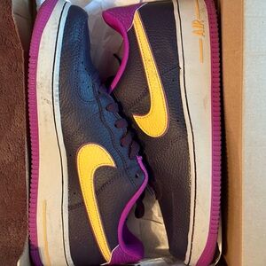 Vibrant Purple and Yellow Sneakers